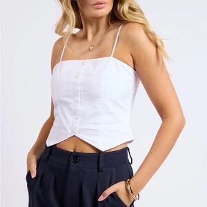 Sage The Label Light Blue button front tank top vest